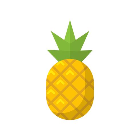 Abacaxi fruta plana isolada icon ilustração vetorial vetor