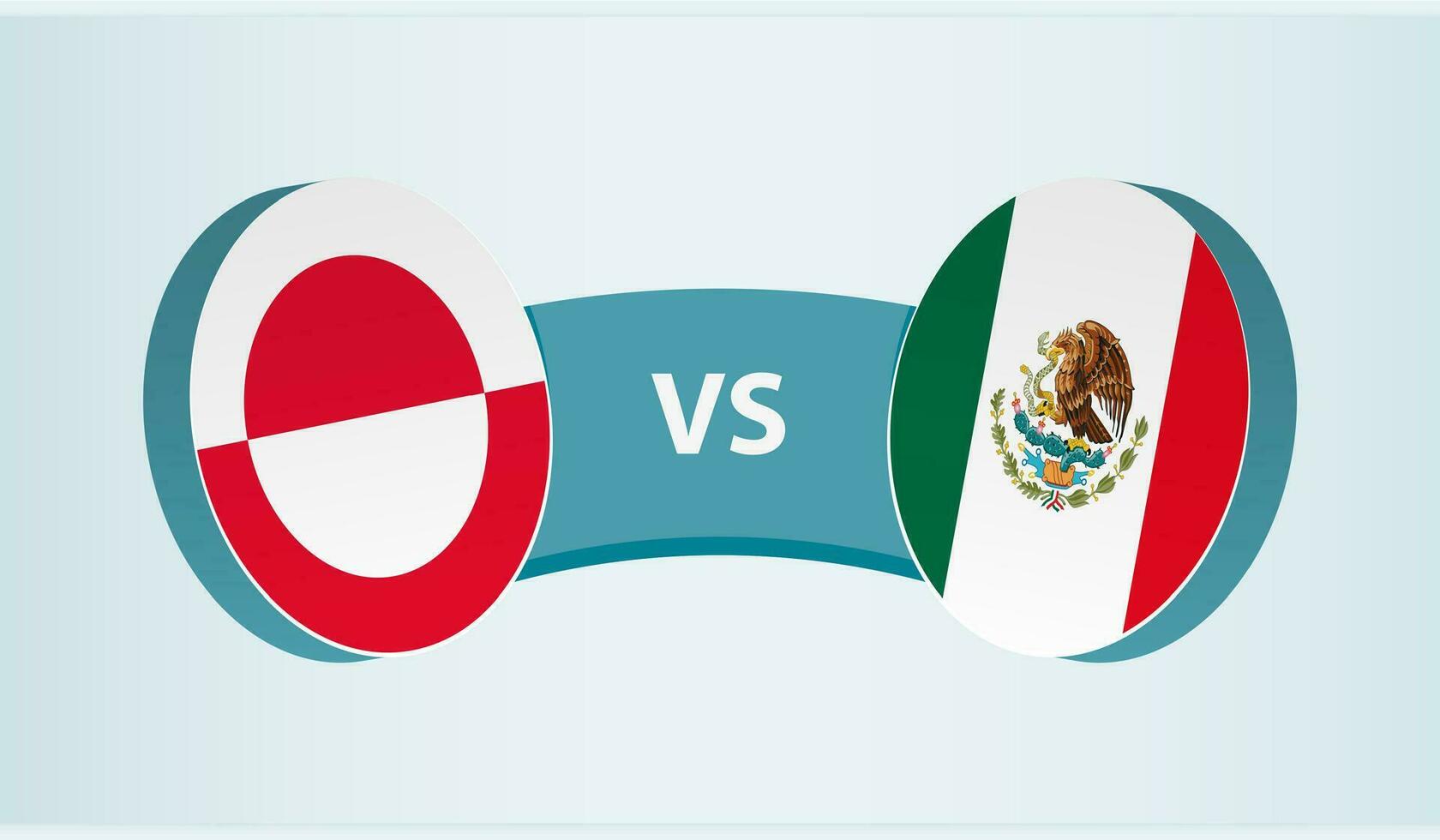 Groenlândia versus México, equipe Esportes concorrência conceito. vetor