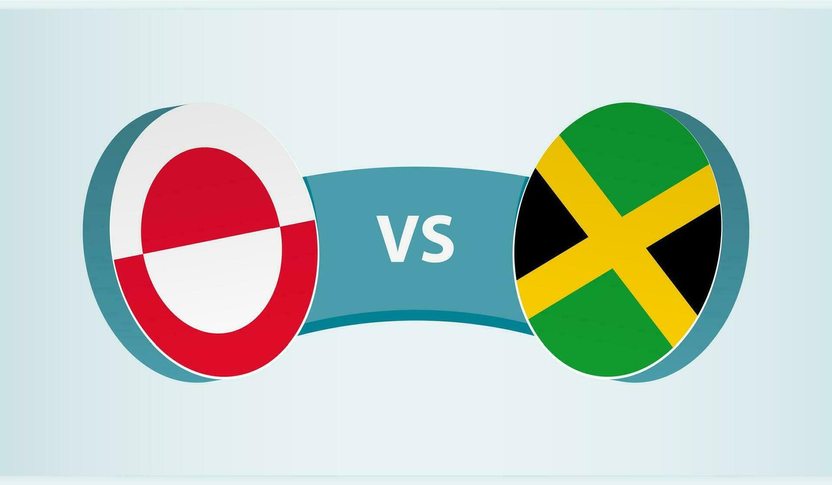 Groenlândia versus Jamaica, equipe Esportes concorrência conceito. vetor