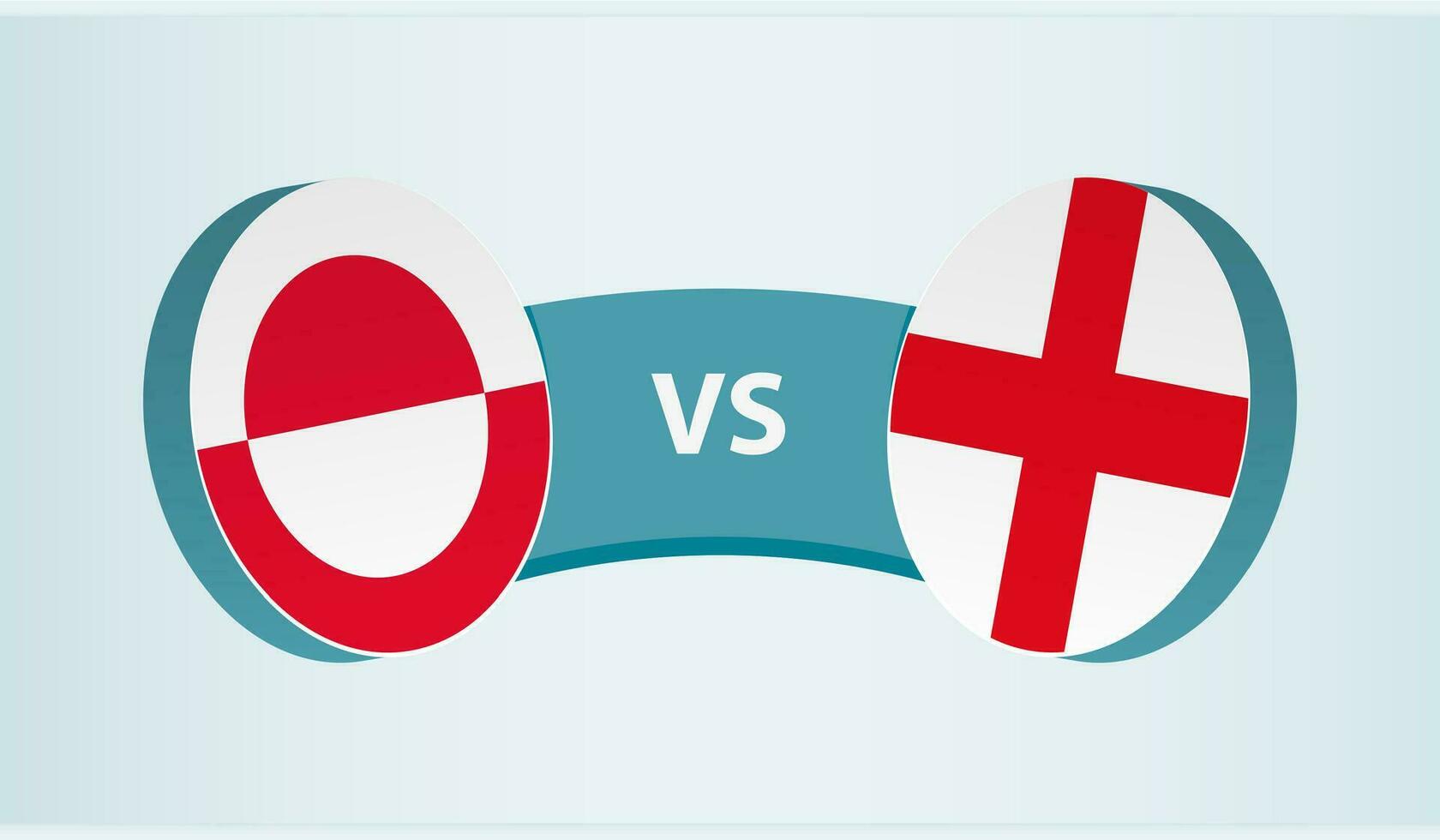 Groenlândia versus Inglaterra, equipe Esportes concorrência conceito. vetor