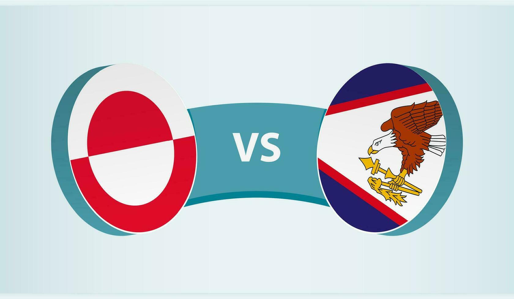 Groenlândia versus americano samoa, equipe Esportes concorrência conceito. vetor