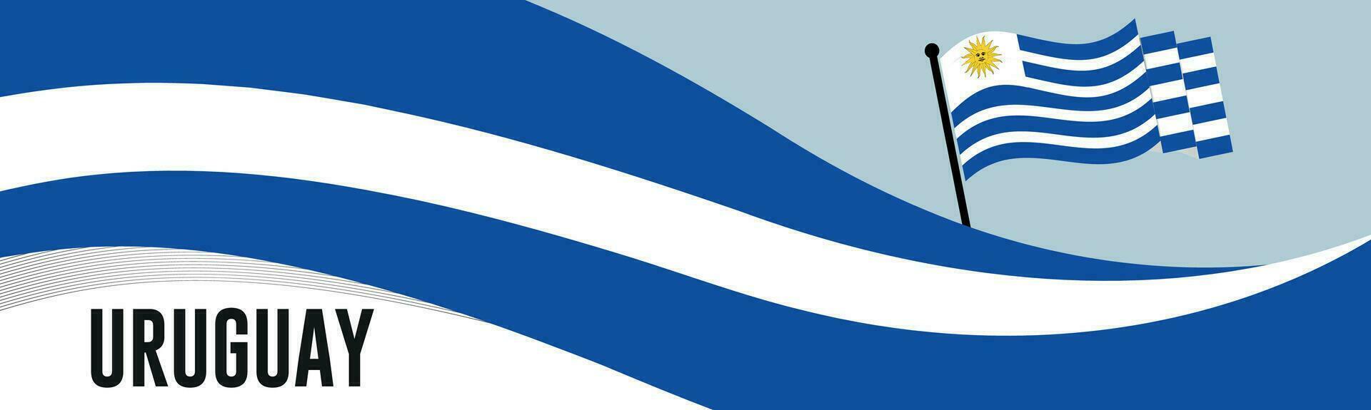 Uruguai feliz nacional dia celebração bandeira vetor ilustração