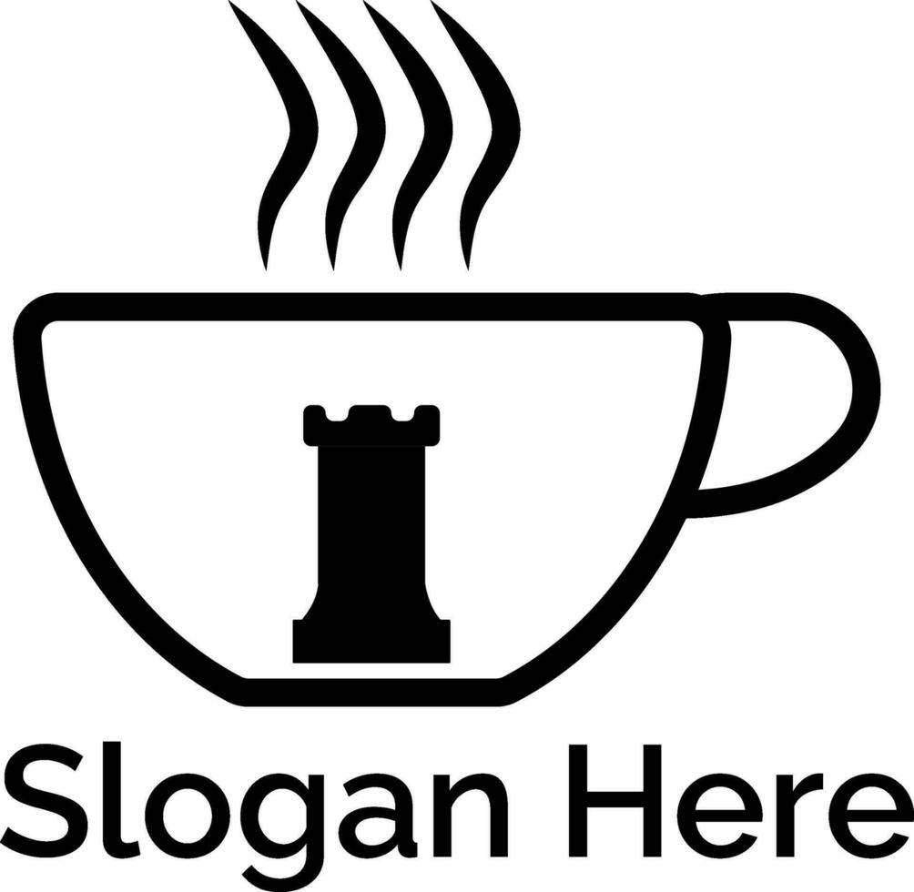 xadrez café ícone logotipo Projeto vetor