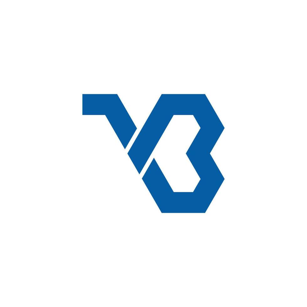 carta yb simples geométrico Projeto logotipo vetor