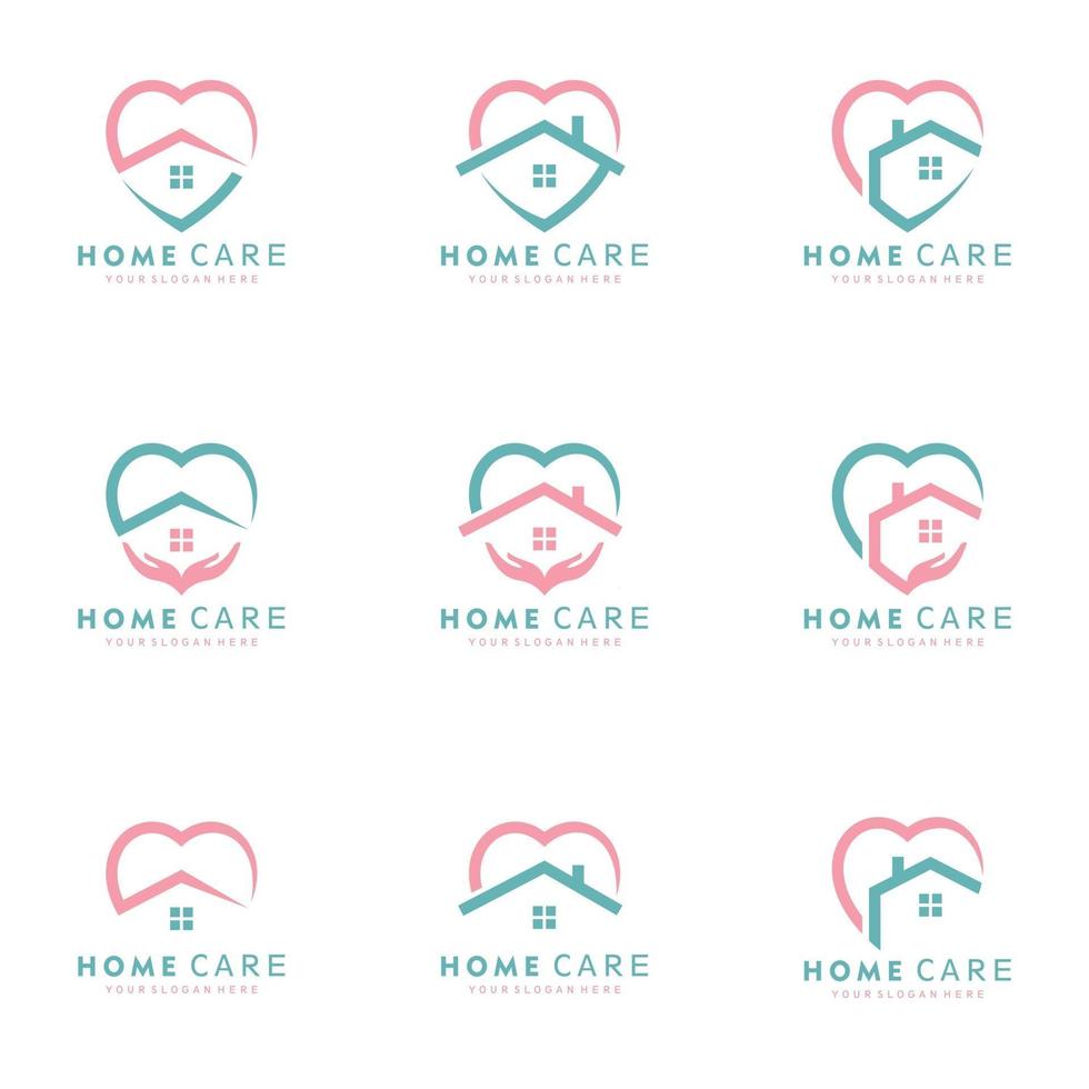 conjunto de logotipo de casa médica ícone de ilustração vetorial design vetor