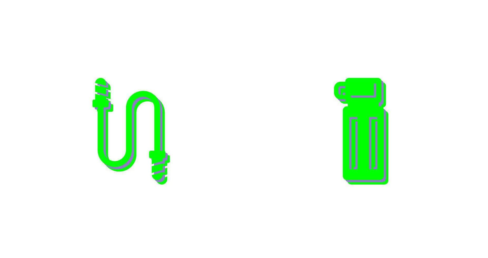 pulando corda e garrafa térmica ícone vetor