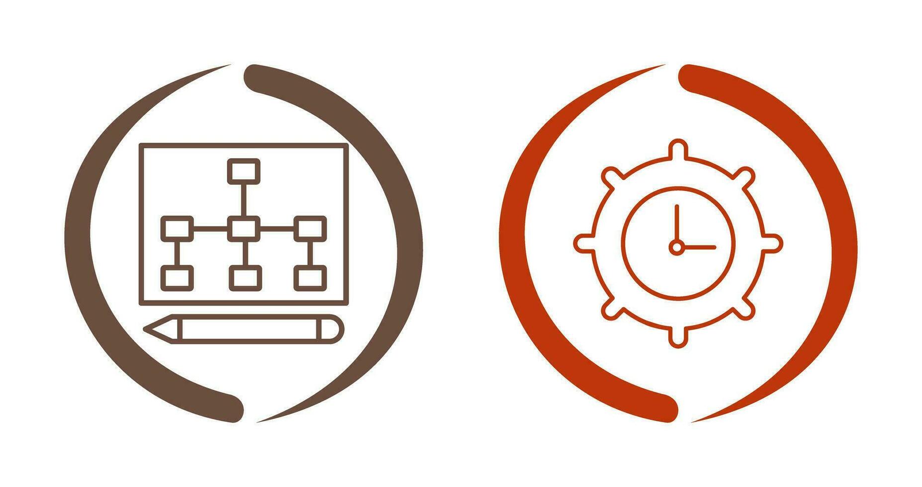 desenhar hierarquia e Tempo configuração ícone vetor