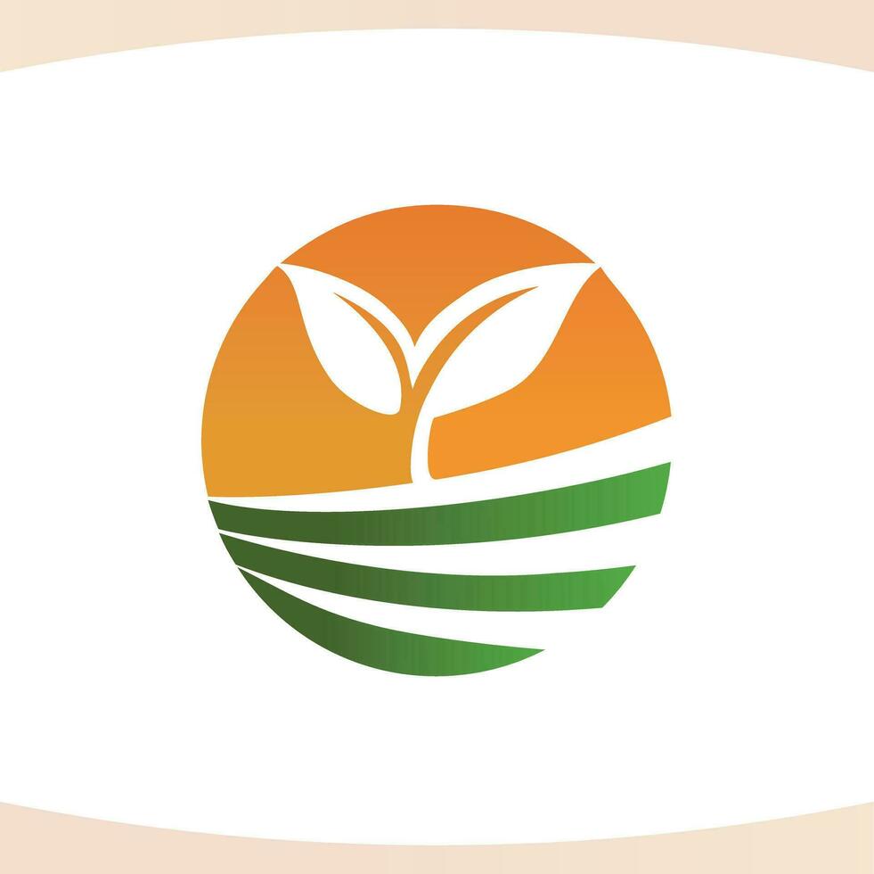 gramado folhas panorama logotipo vetor