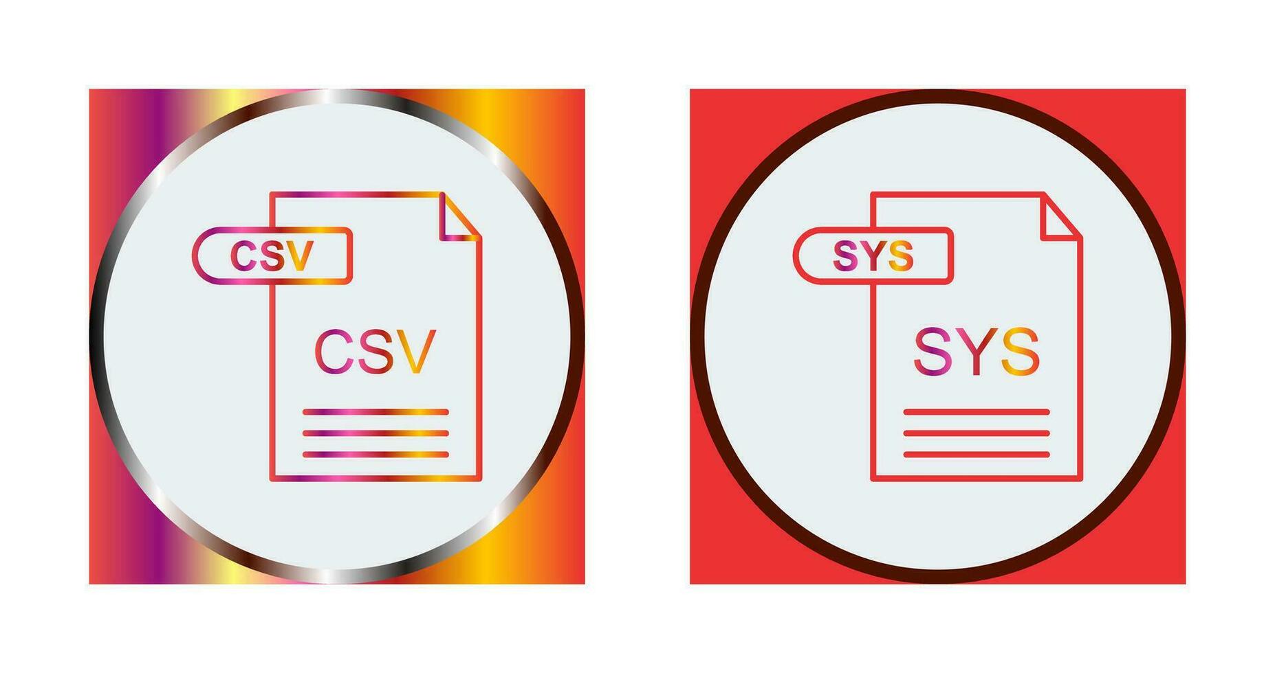 csv e sys ícone vetor