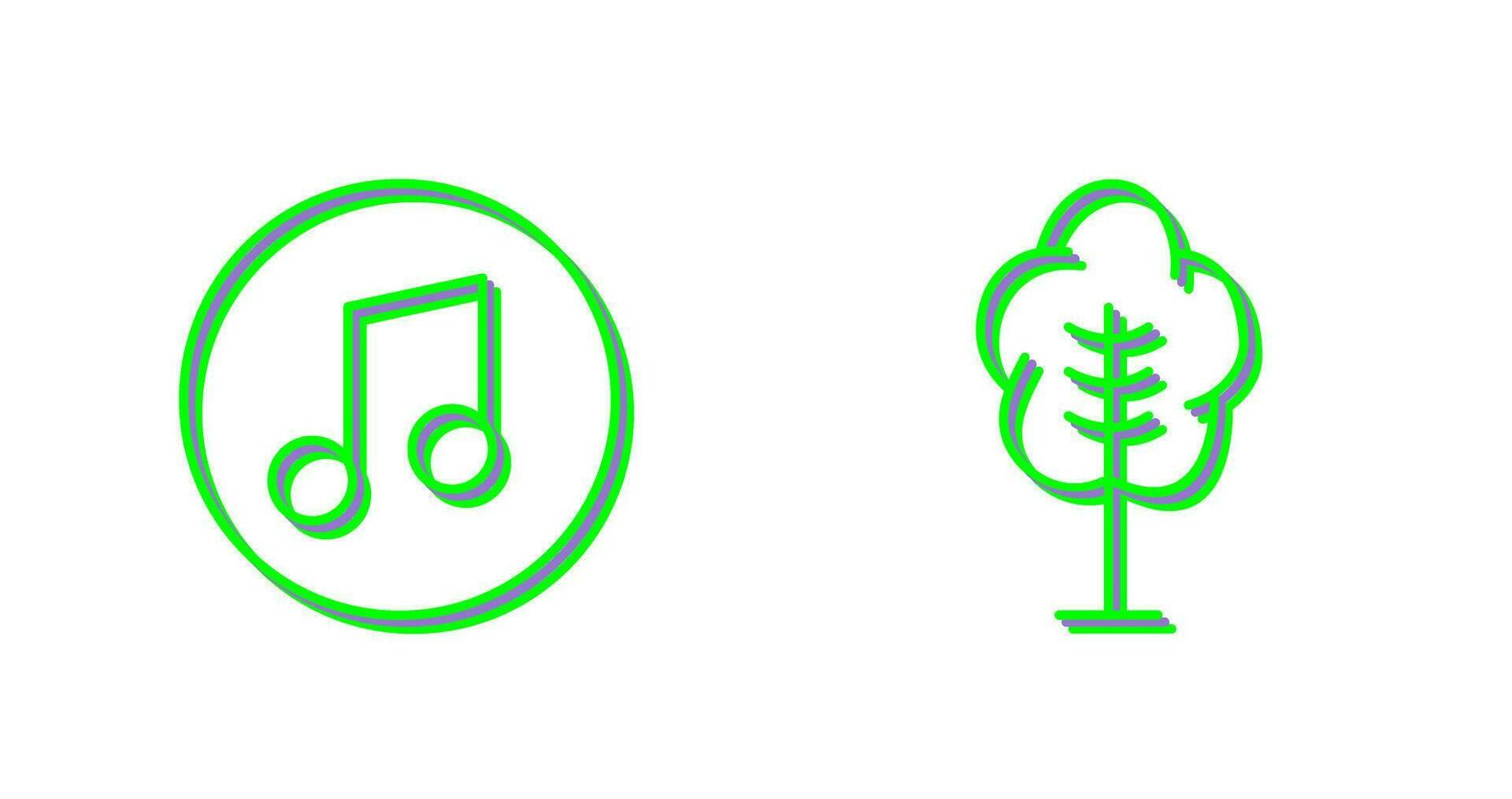 música jogador e árvore ícone vetor