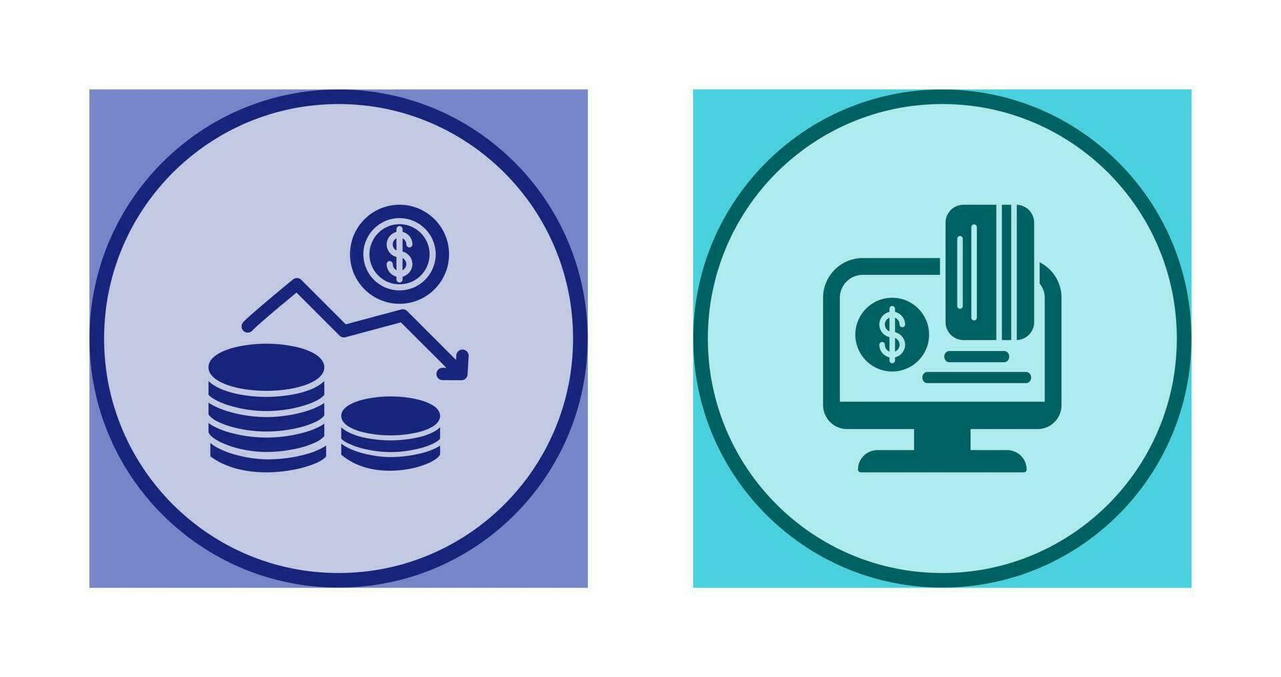 dinheiro perda e conectados Forma de pagamento ícone vetor