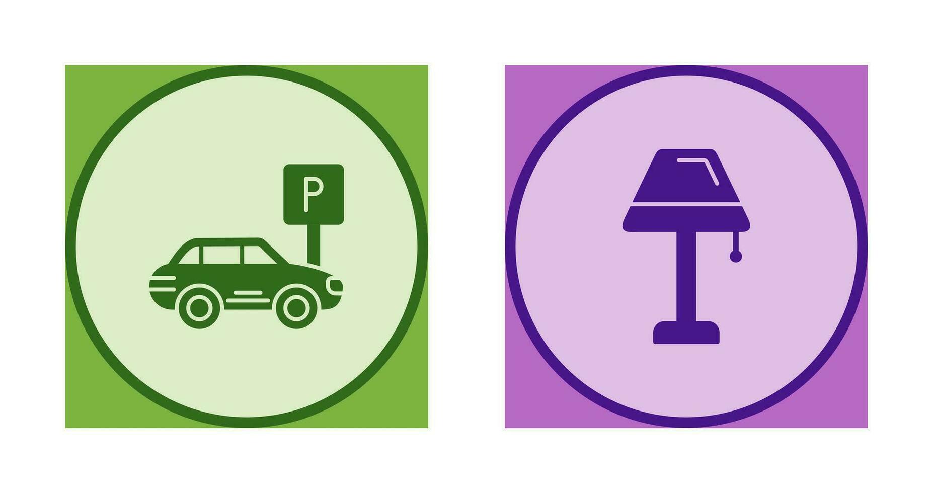 estacionamento e luminária ícone vetor