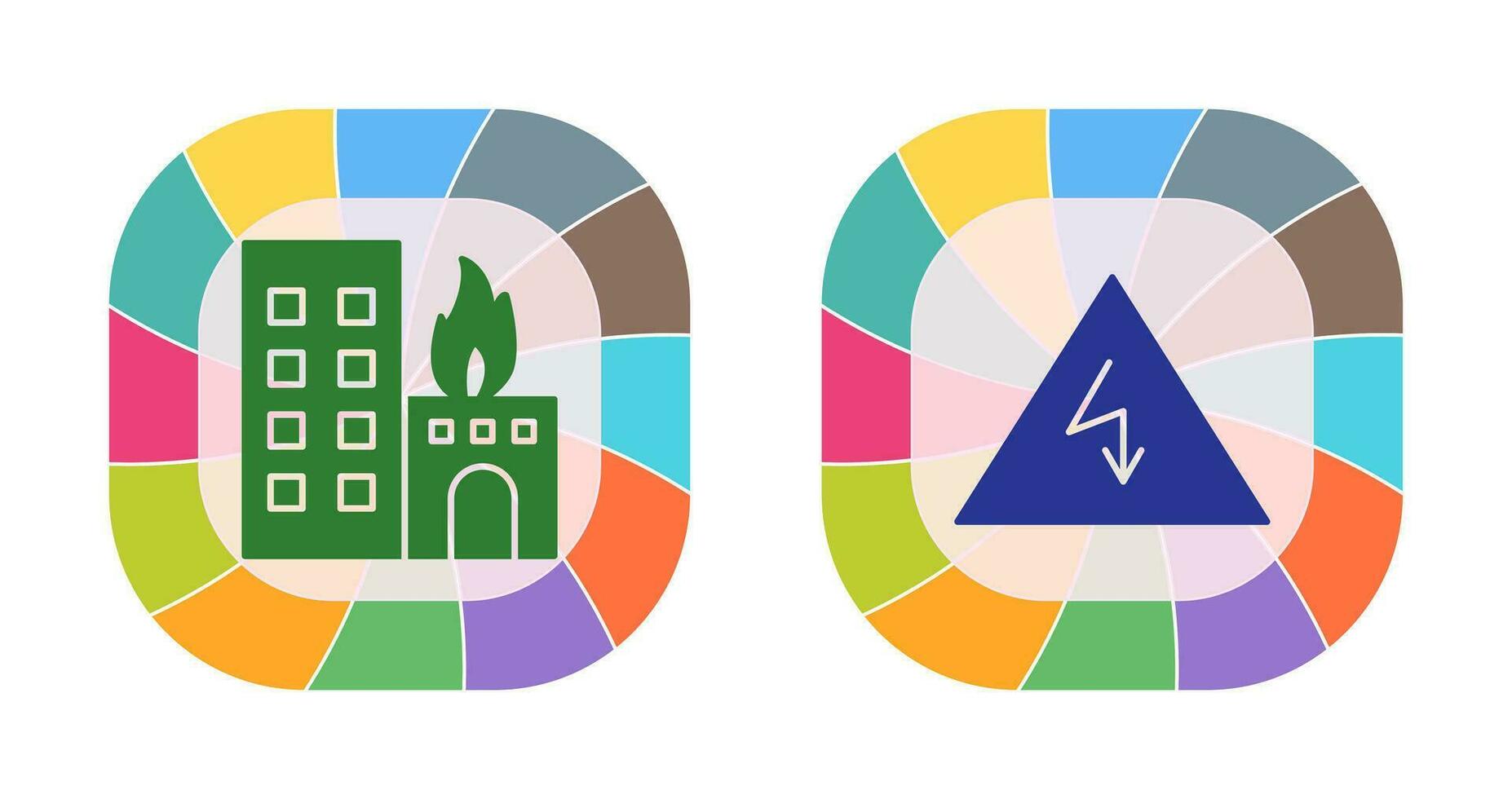 queimando construção e eletricidade Perigo ícone vetor