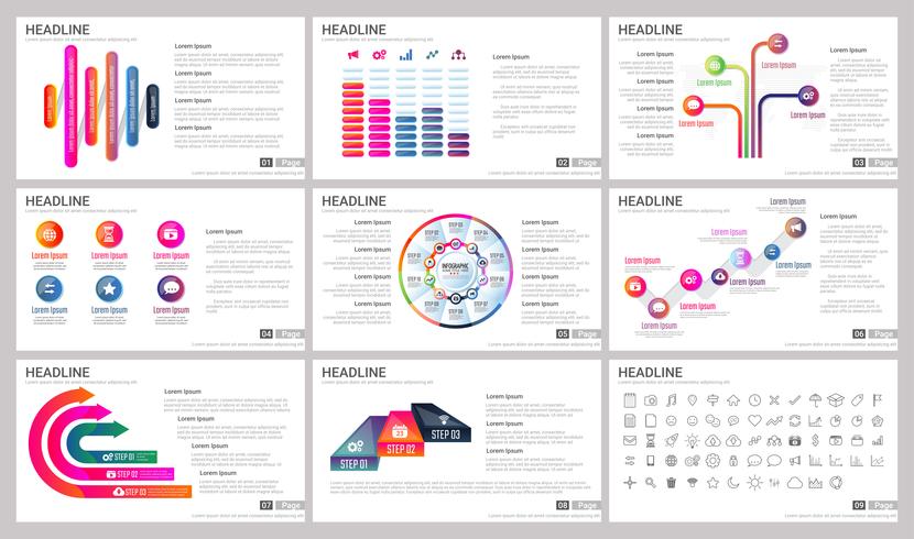 Elementos modernos de infográficos para modelos de apresentações para banner vetor