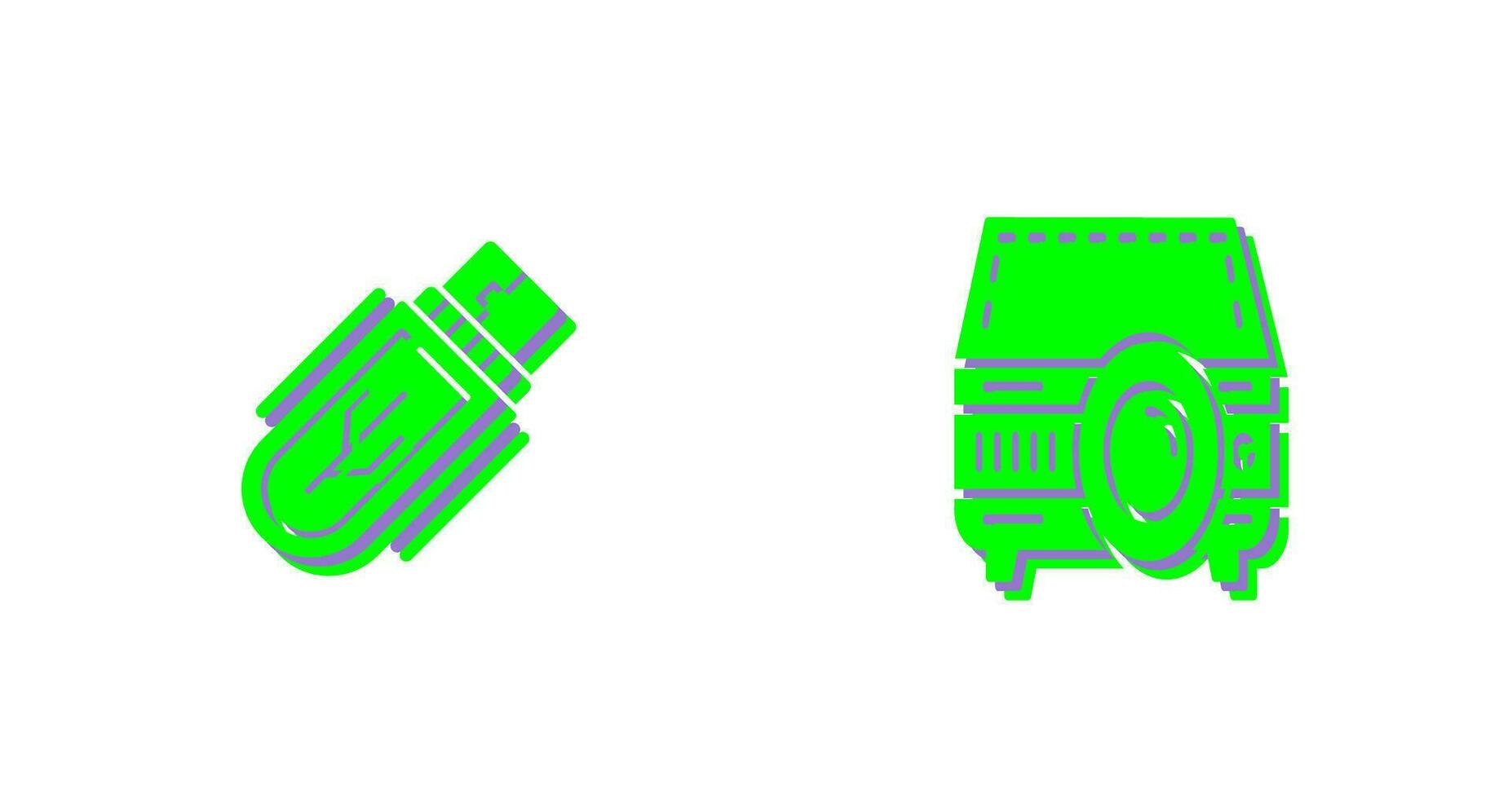 USB dirigir e projetor ícone vetor