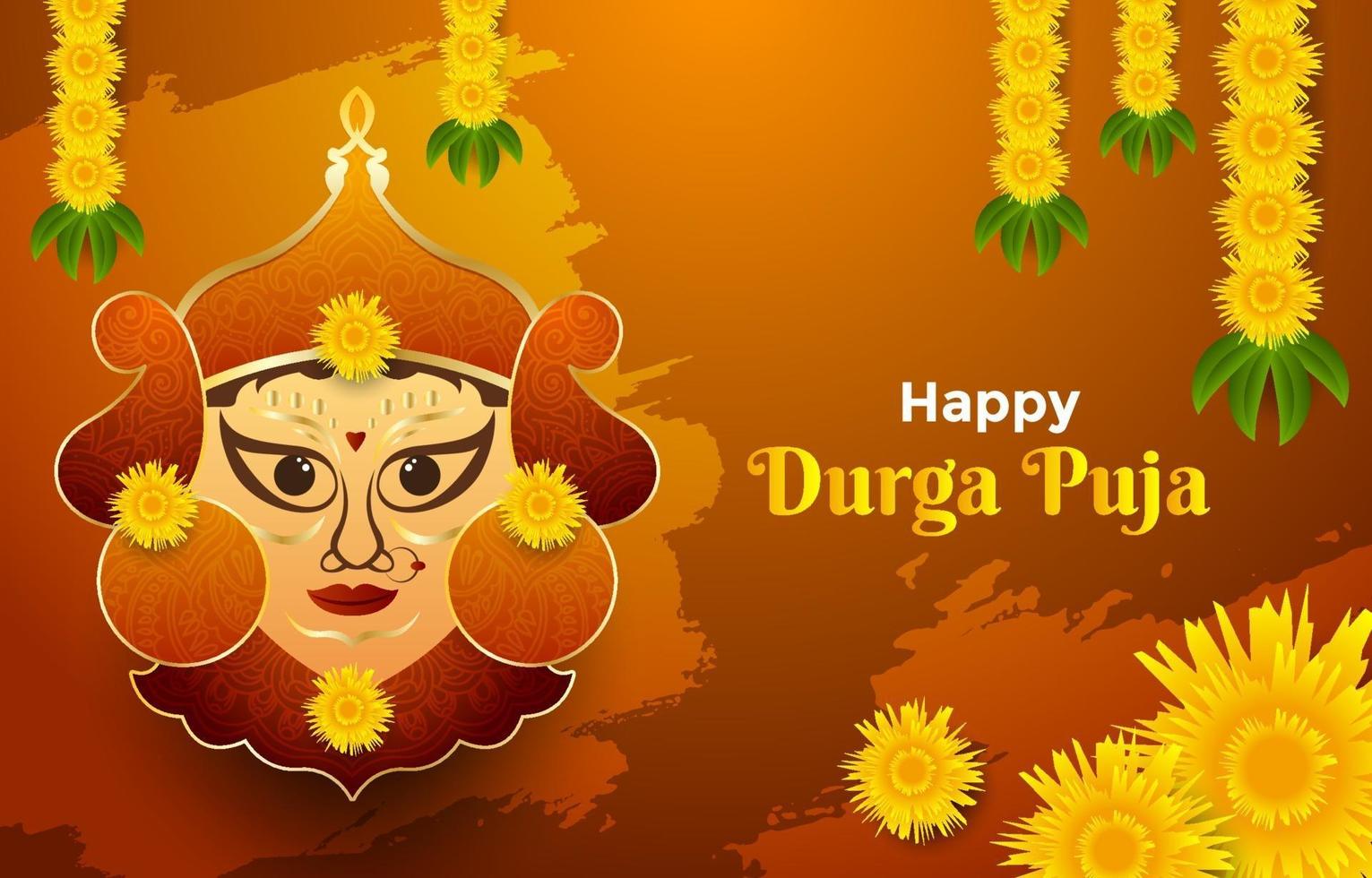 feliz fundo de durga puja vetor