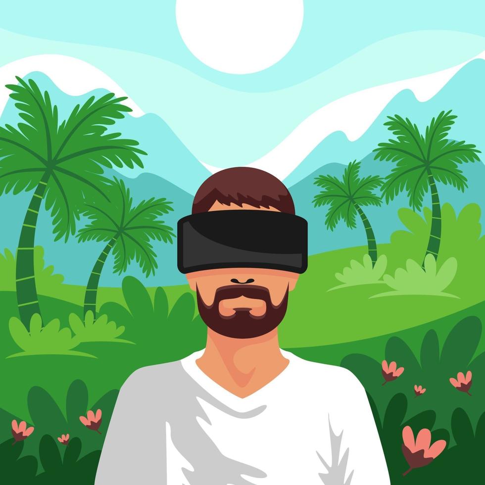 viagem virtual para a natureza vetor