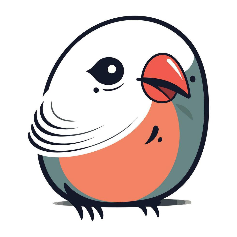 vetor ilustração do uma fofa pequeno pássaro com uma vermelho bico.