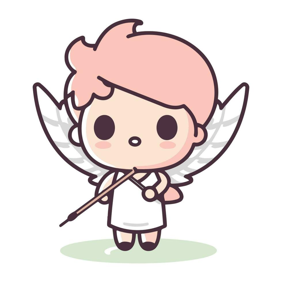 cupido anjo personagem Projeto. fofa desenho animado cupido vetor ilustração.