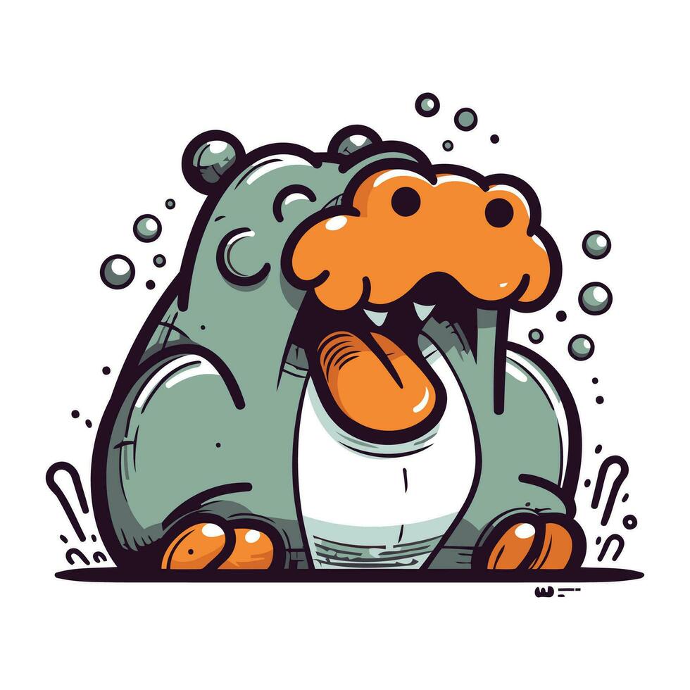 hipopótamo. vetor ilustração do uma desenho animado hipopótamo.
