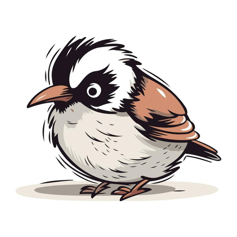 ilustração do uma fofa pássaro em uma branco fundo. vetor ilustração