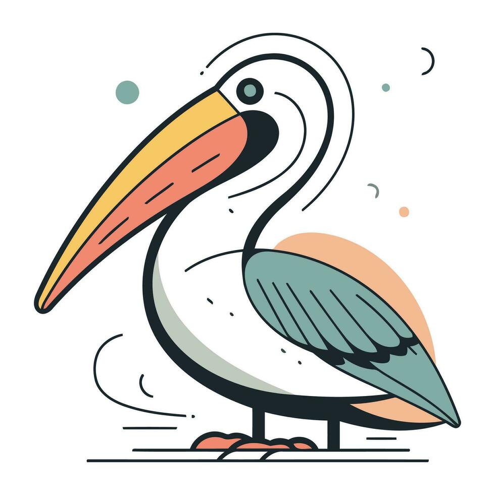 pelicano. vetor ilustração do uma pelicano. desenho animado estilo.
