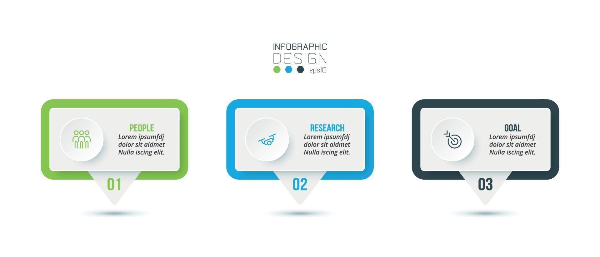 modelo de infográfico de negócios com projeto de etapa ou opção. vetor