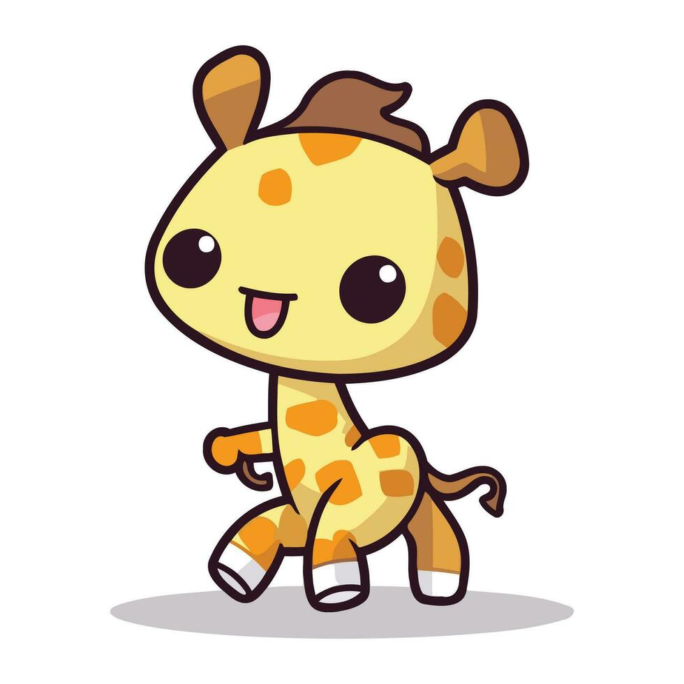 fofa girafa personagem vetor ilustração. fofa desenho animado girafa.