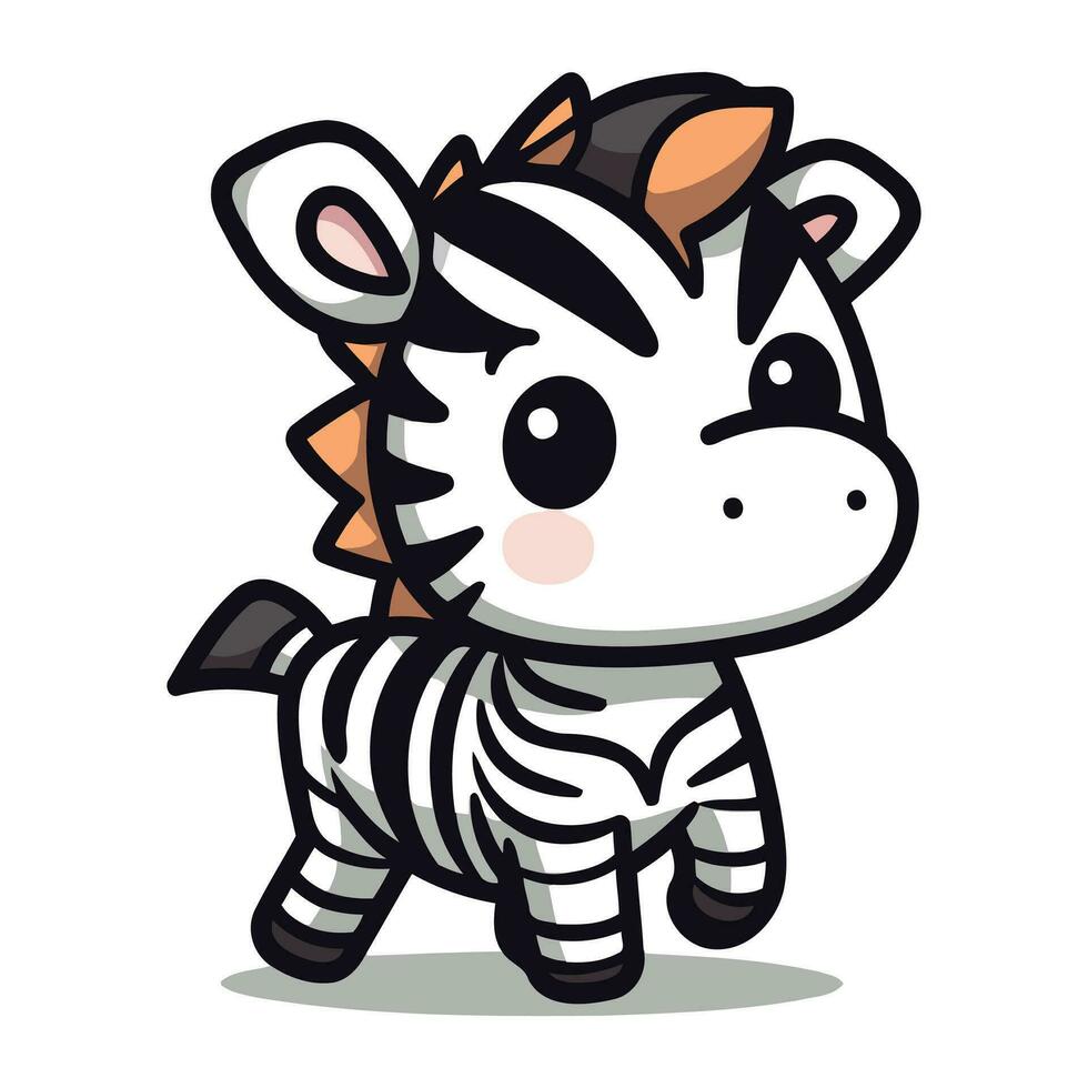 fofa zebra desenho animado mascote personagem vetor ilustração.