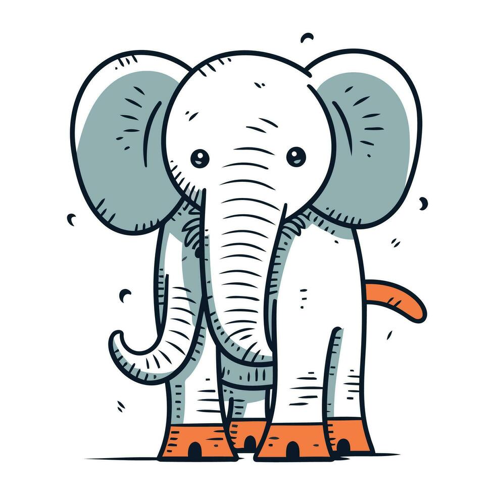 fofa desenho animado elefante. vetor ilustração do uma fofa pequeno elefante.