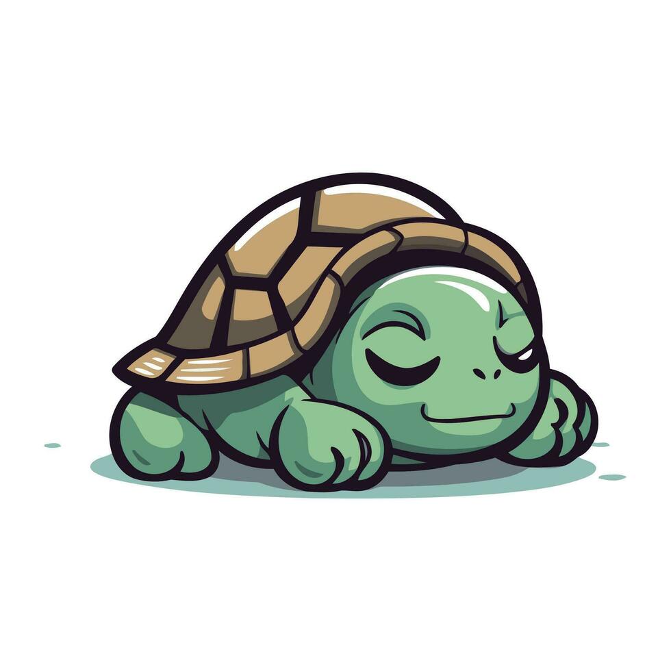 fofa desenho animado tartaruga. vetor ilustração do uma engraçado tartaruga.