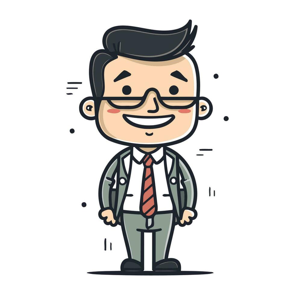 vetor ilustração do uma homem dentro óculos e uma terno. desenho animado estilo.