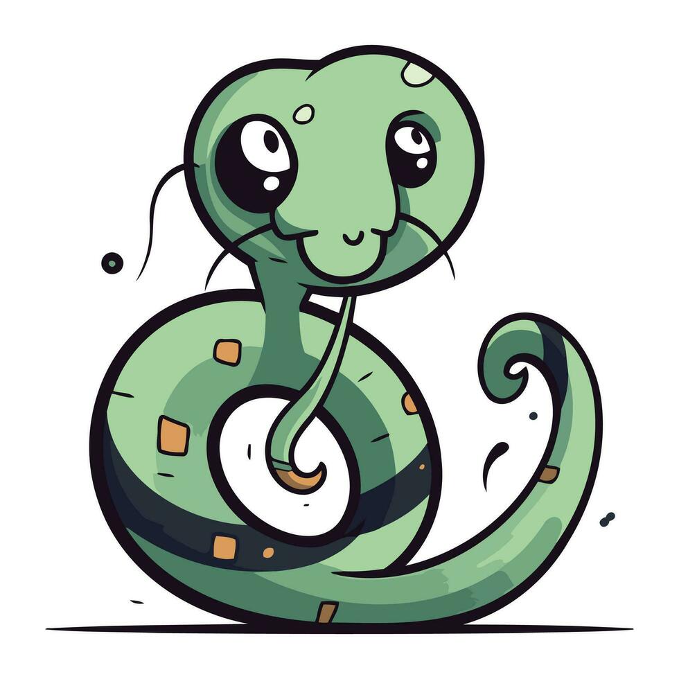 fofa desenho animado serpente. vetor ilustração. isolado em branco fundo.