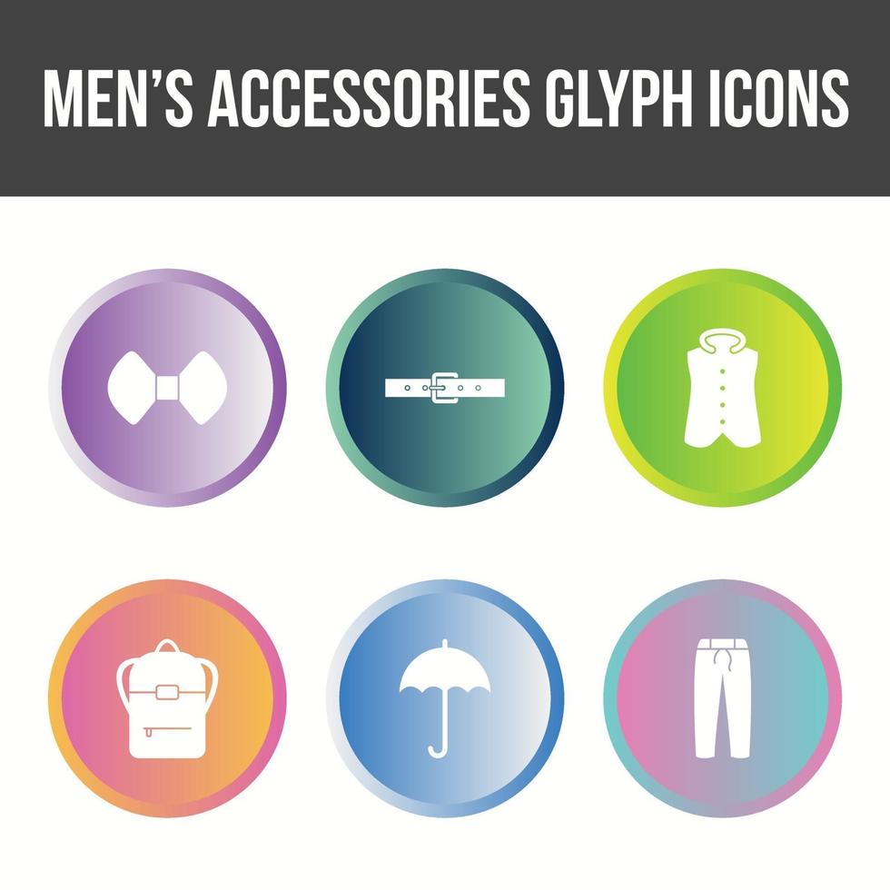 conjunto de ícones de vetor de acessórios masculinos