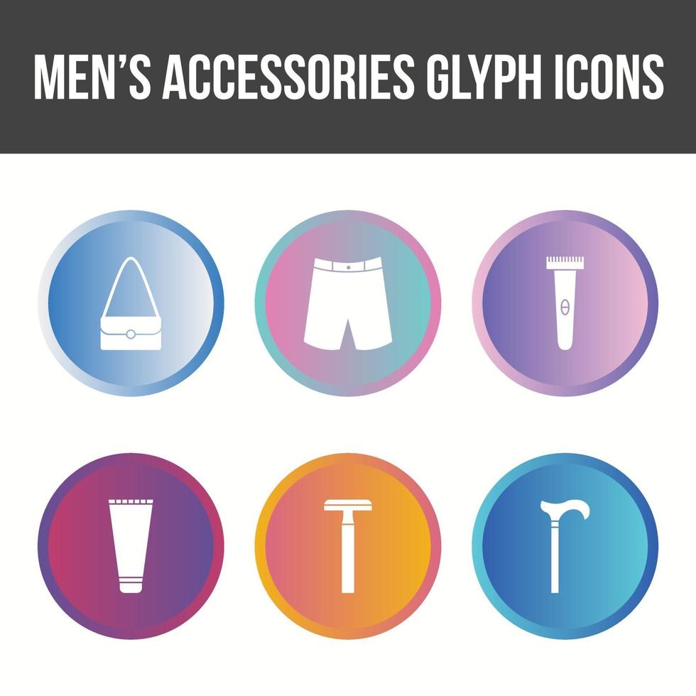 conjunto de ícones de vetor de acessórios masculinos