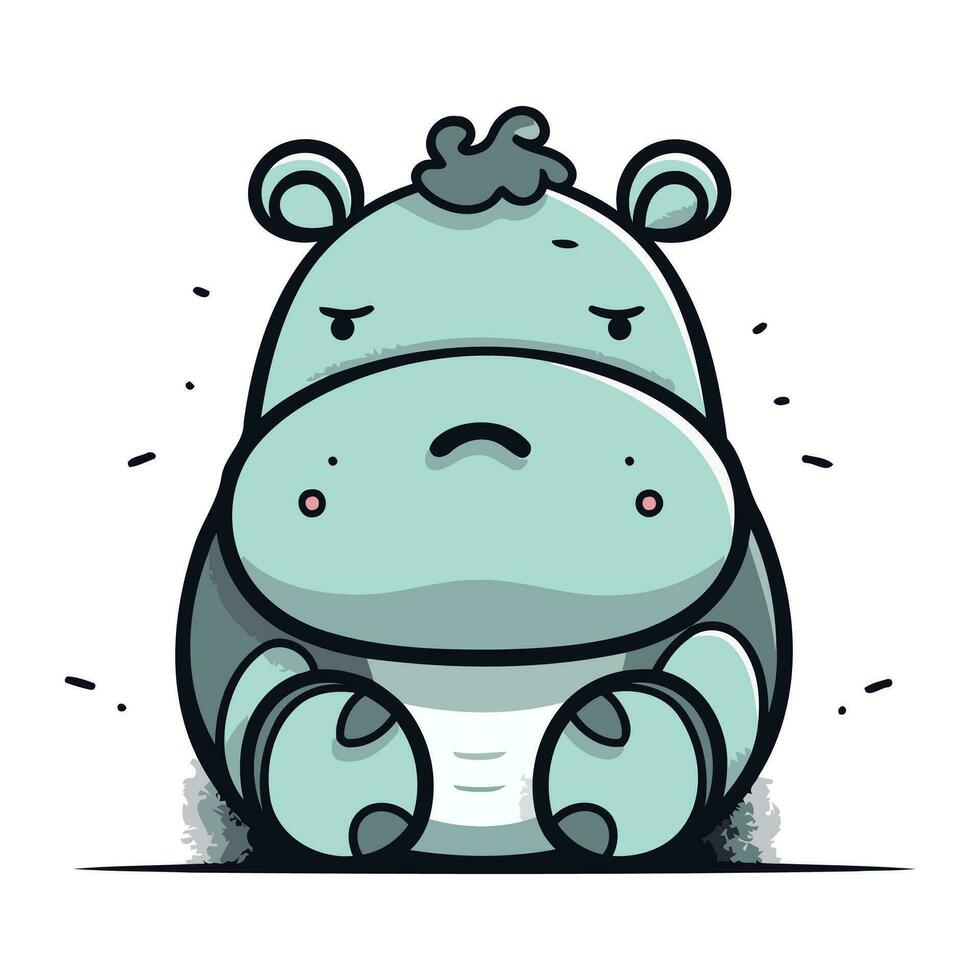 fofa hipopótamo desenho animado personagem. vetor ilustração do uma fofa hipopótamo.