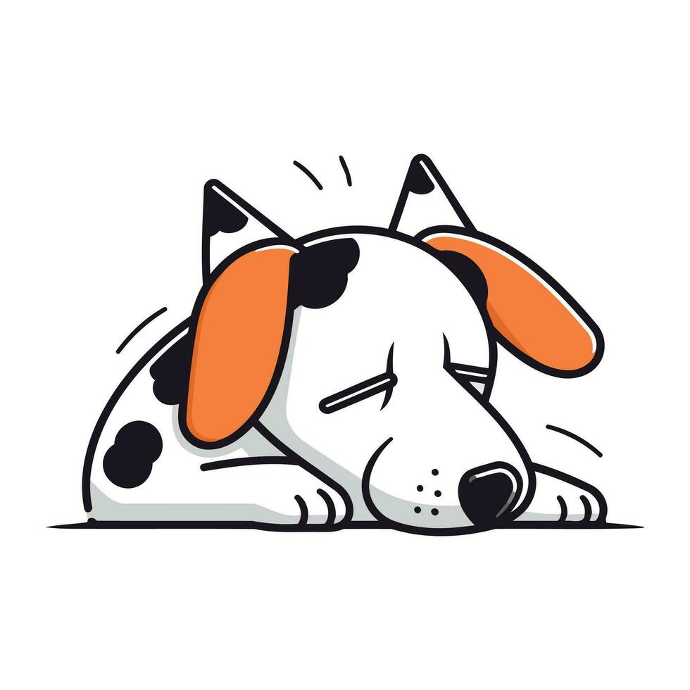 fofa desenho animado rabisco cachorro dormindo. vetor ilustração isolado em branco fundo.