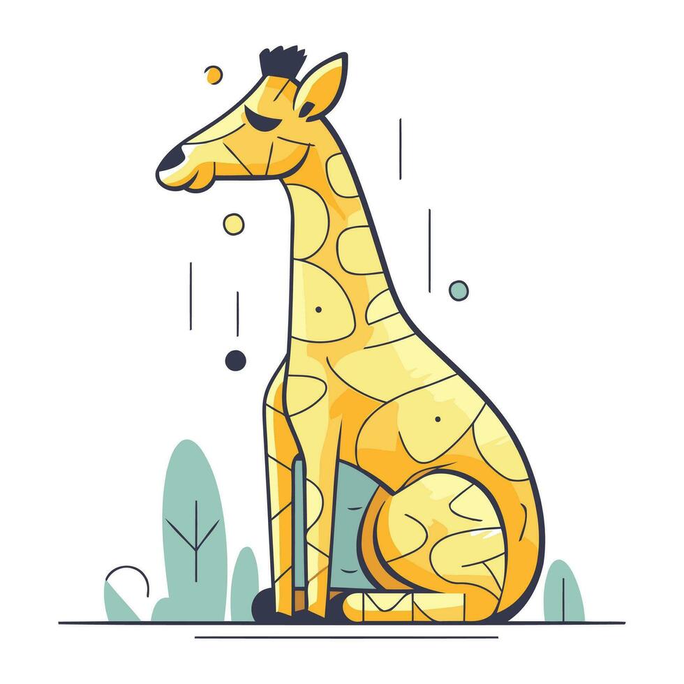 girafa. vetor ilustração do uma girafa dentro plano estilo.