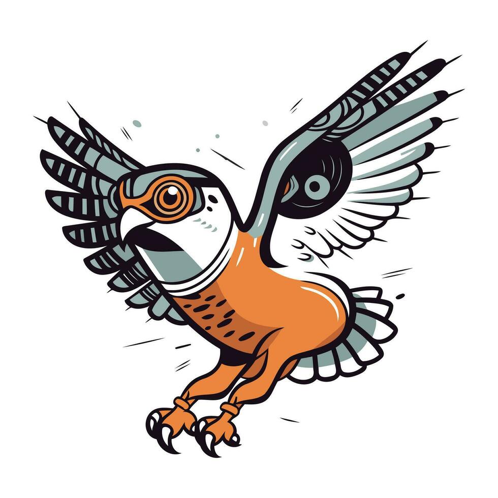desenho animado ilustração do uma pássaro com grande olhos. vetor grampo arte.