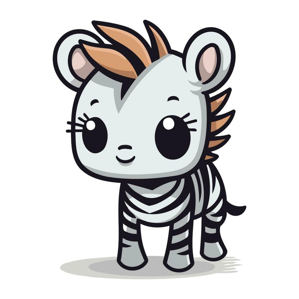 fofa zebra personagem vetor ilustração. fofa desenho animado zebra.