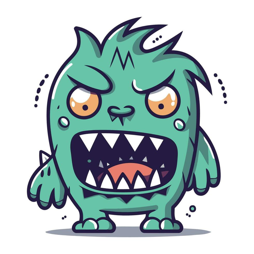 engraçado desenho animado monstro personagem. vetor ilustração do uma fofa monstro criatura.