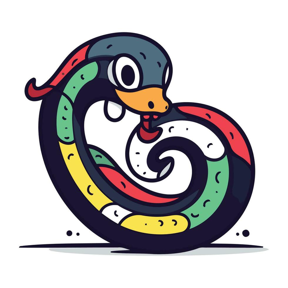 fofa serpente dentro a Formato do carta o. vetor ilustração.