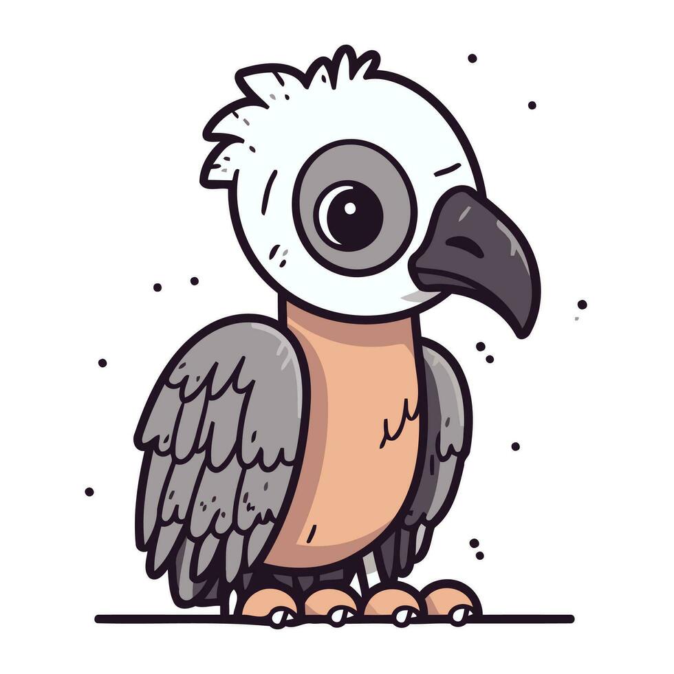 griffon abutre desenho animado vetor ilustração. fofa pássaro personagem.