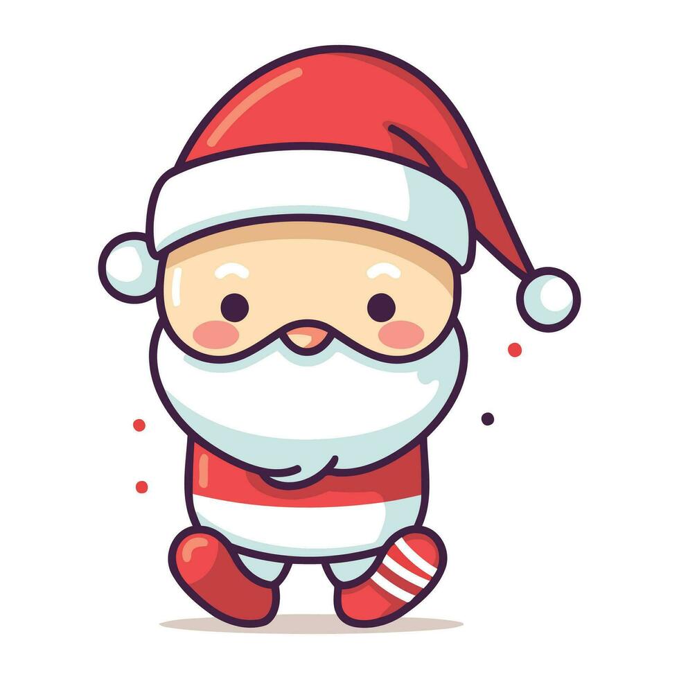 fofa santa claus personagem. alegre Natal e feliz Novo ano vetor ilustração.