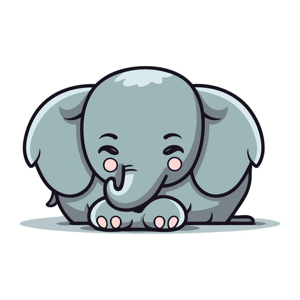 fofa bebê elefante isolado em branco fundo. vetor desenho animado ilustração.