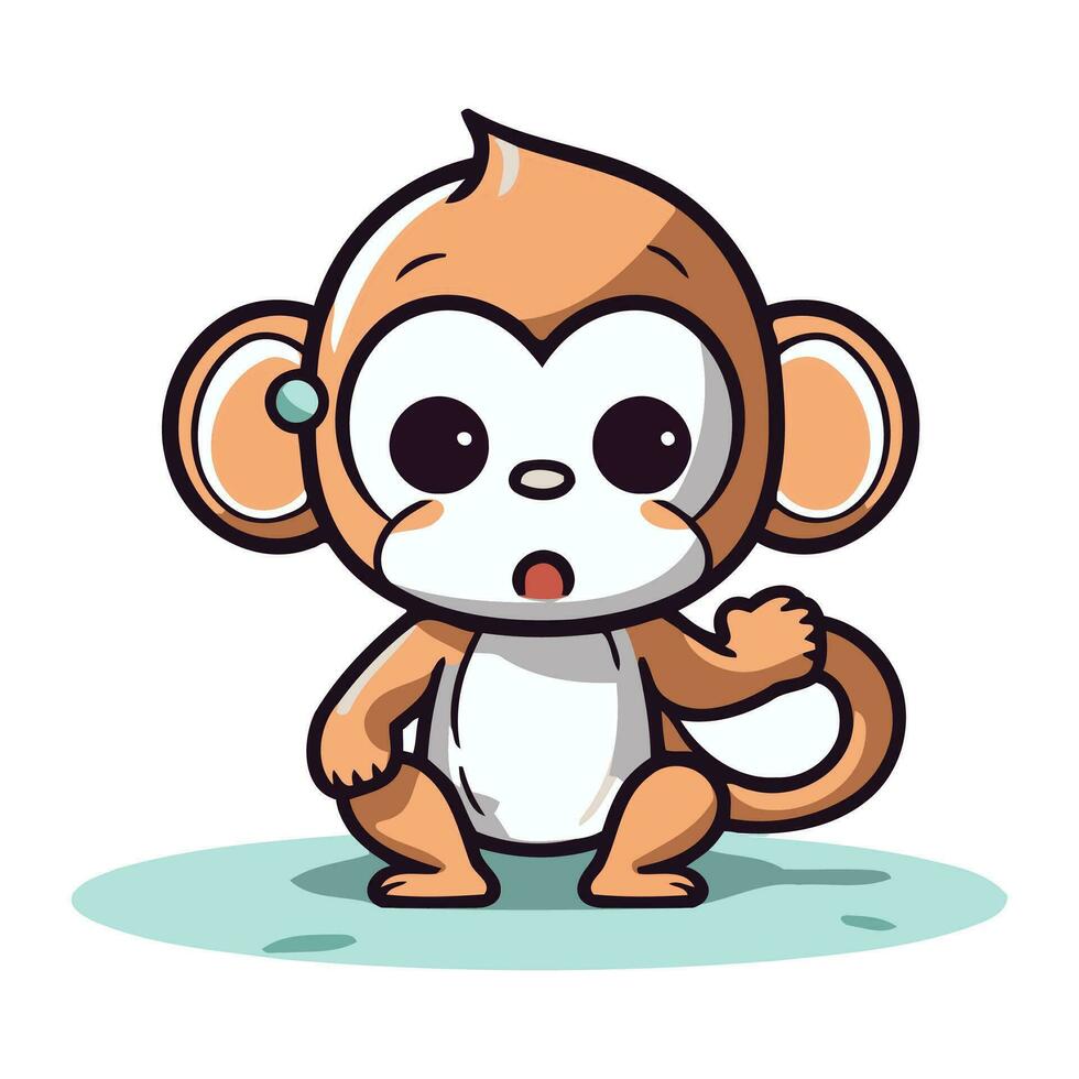 macaco desenho animado personagem vetor ilustração. fofa desenho animado macaco personagem