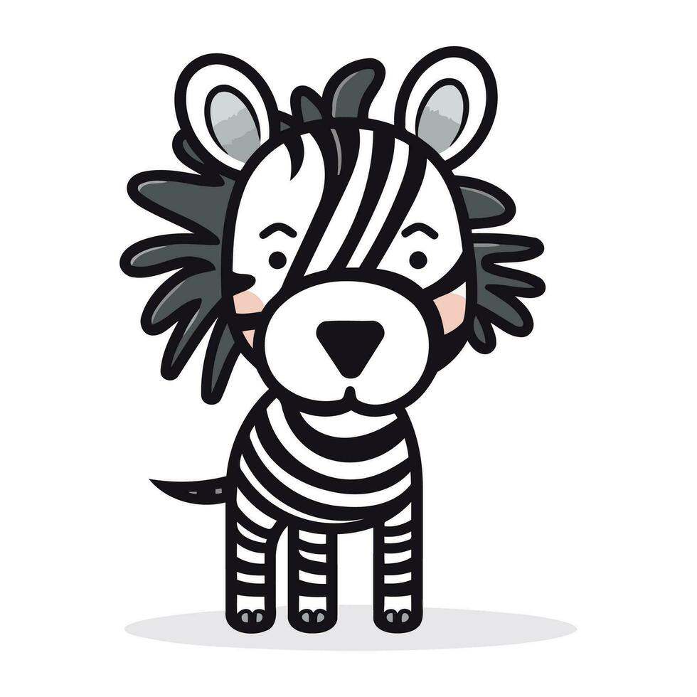 zebra desenho animado ícone. animal fofa jardim zoológico e criatura tema. colorida Projeto. vetor ilustração
