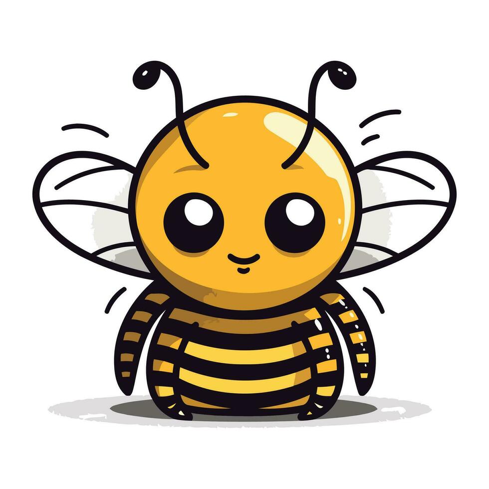 fofa abelha desenho animado mascote personagem vetor ilustração Projeto.