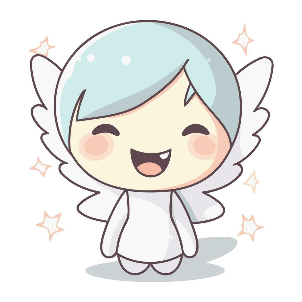 fofa anjo personagem desenho animado vetor ilustração. fofa anjo vetor ilustração.