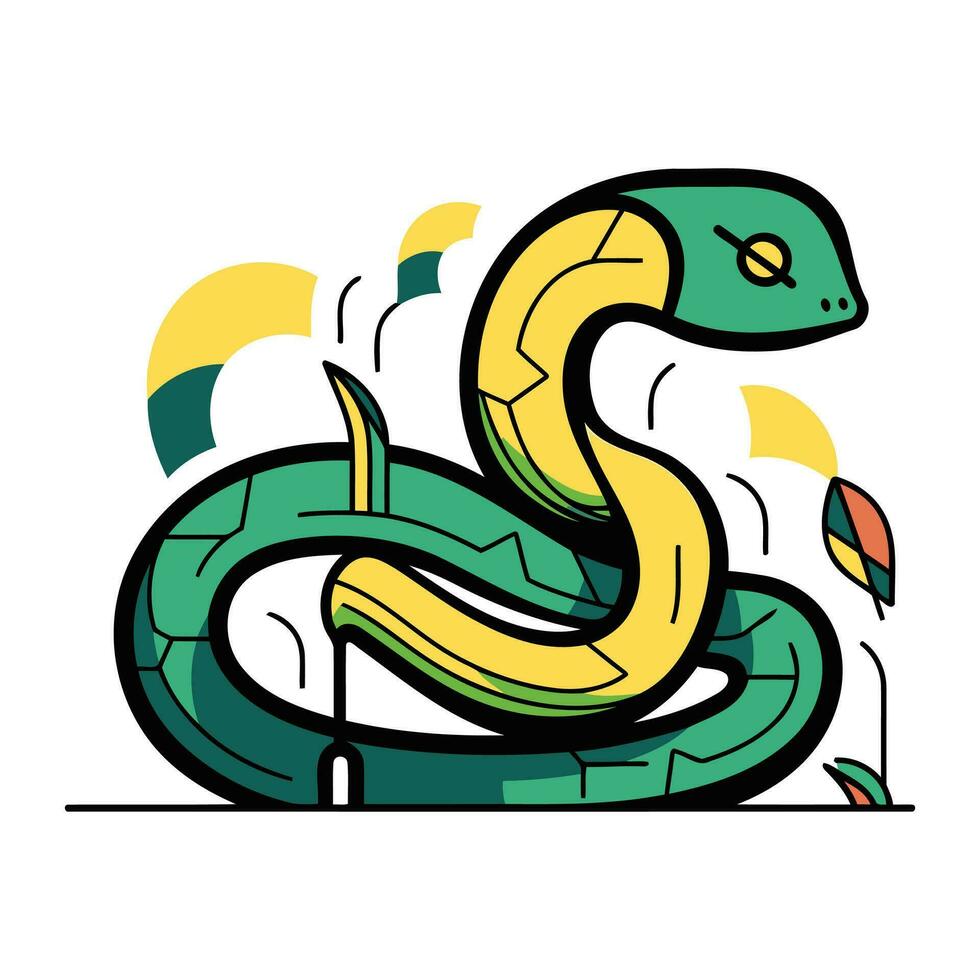 vetor ilustração do serpente dentro plano estilo. isolado em branco fundo.